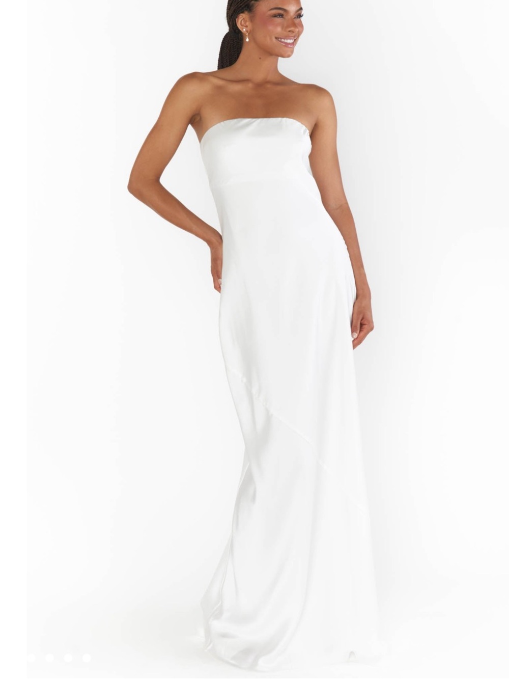 Ivory Luxe Satin Taylor Tube Maxi Dress